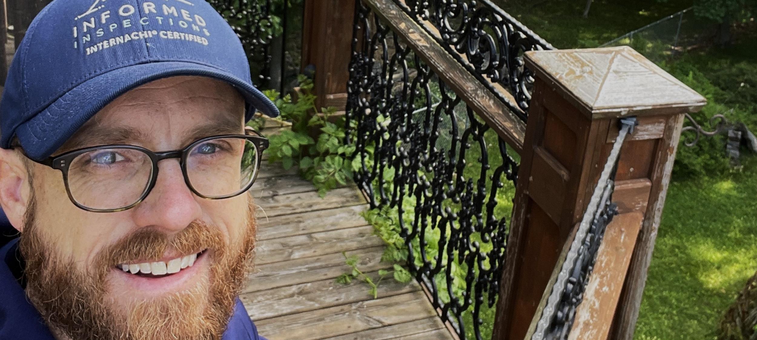 Neil the owner on an elevated gazebo in Kalamazoo, Michigan